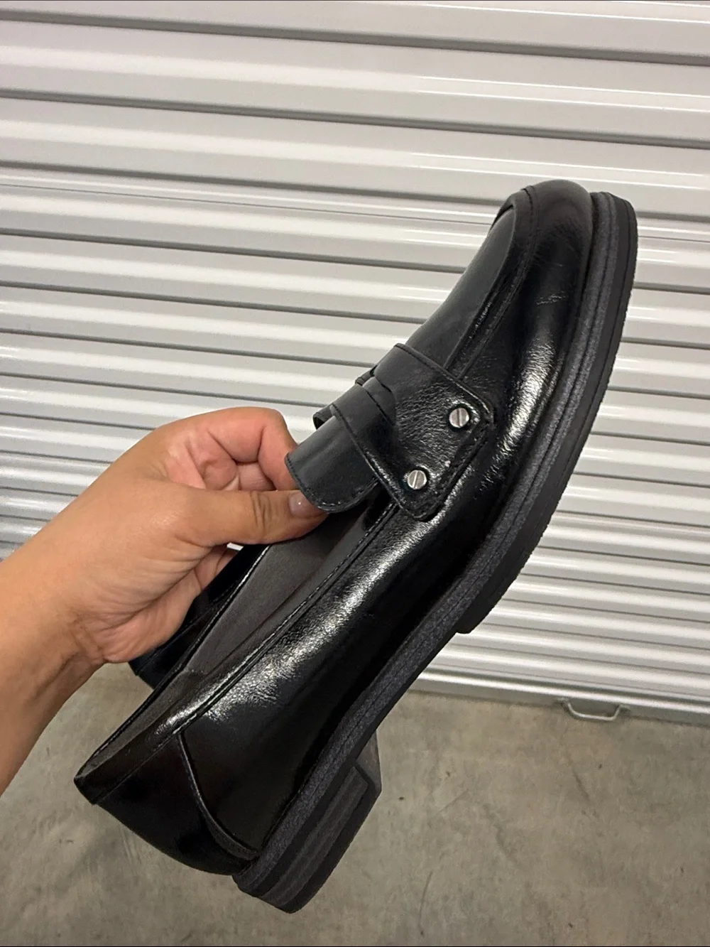 Dr. Scholl's Black Leather Slip-On Penny Loafers